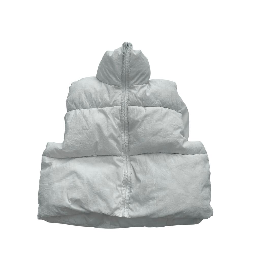 Girls White Cropped Puffer Vest - Size 8/10
